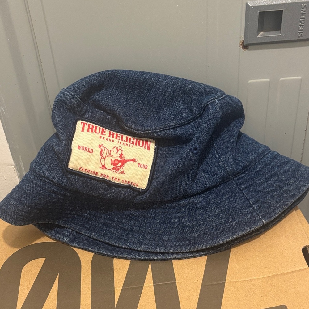 True Religion Blue Denim Bucket Hat